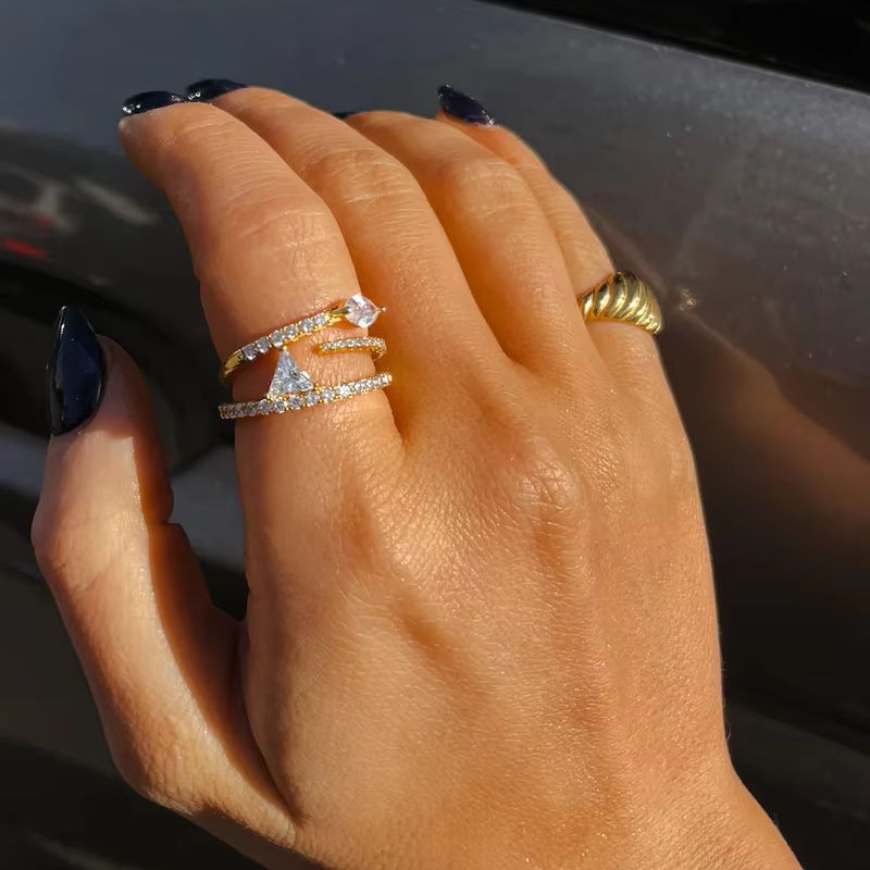 18K Gold Plated Zircon Luxury Ring