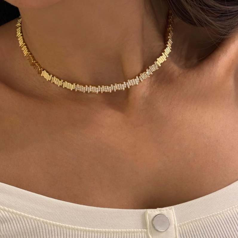18K Gold Plated Choker Necklace