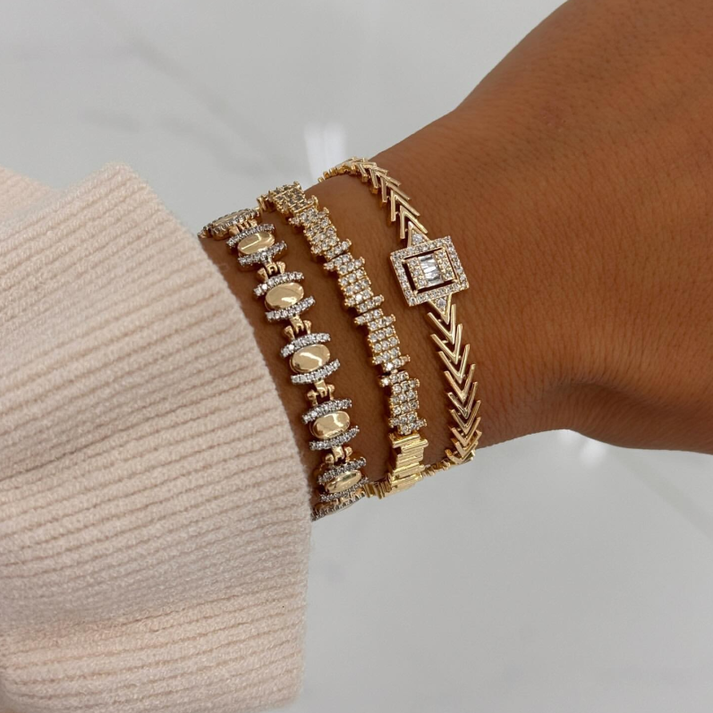 18K Gold Plated Bracelet with Zirconia