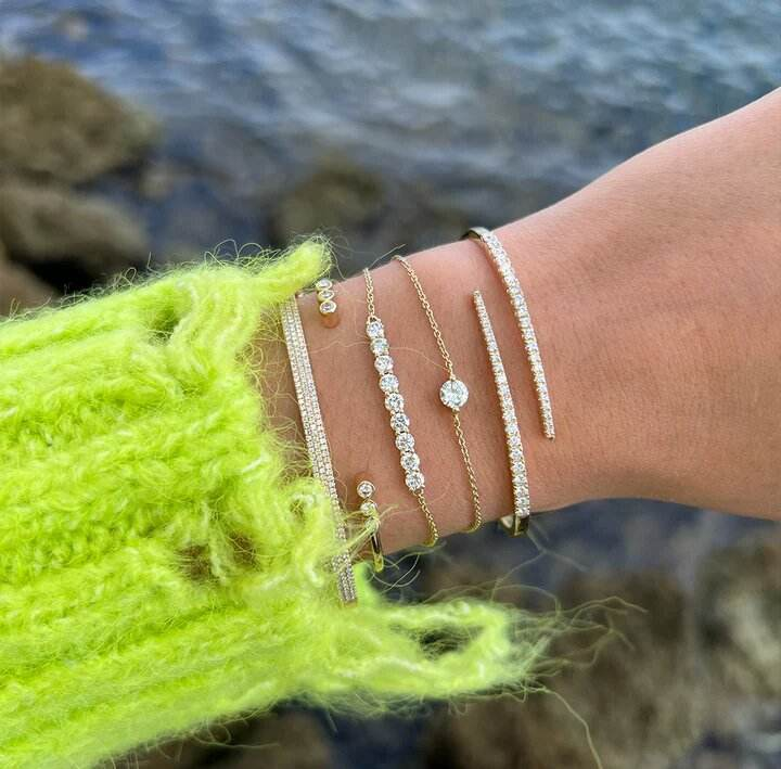 18K Gold Plated Zirconia Bangle Bracelet