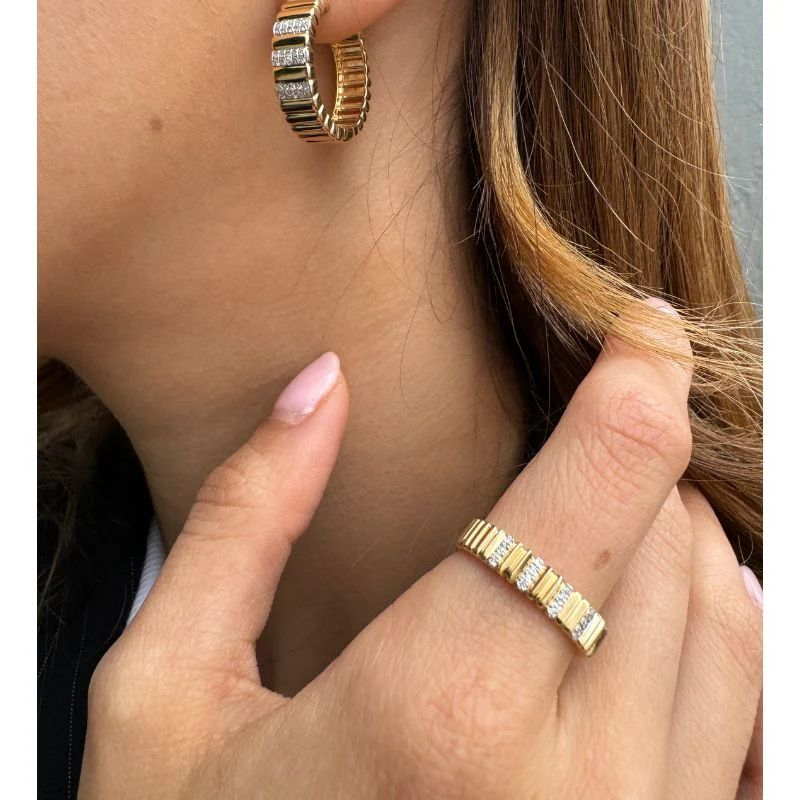 Gold Plated Luxury Cubic Zirconia Earring