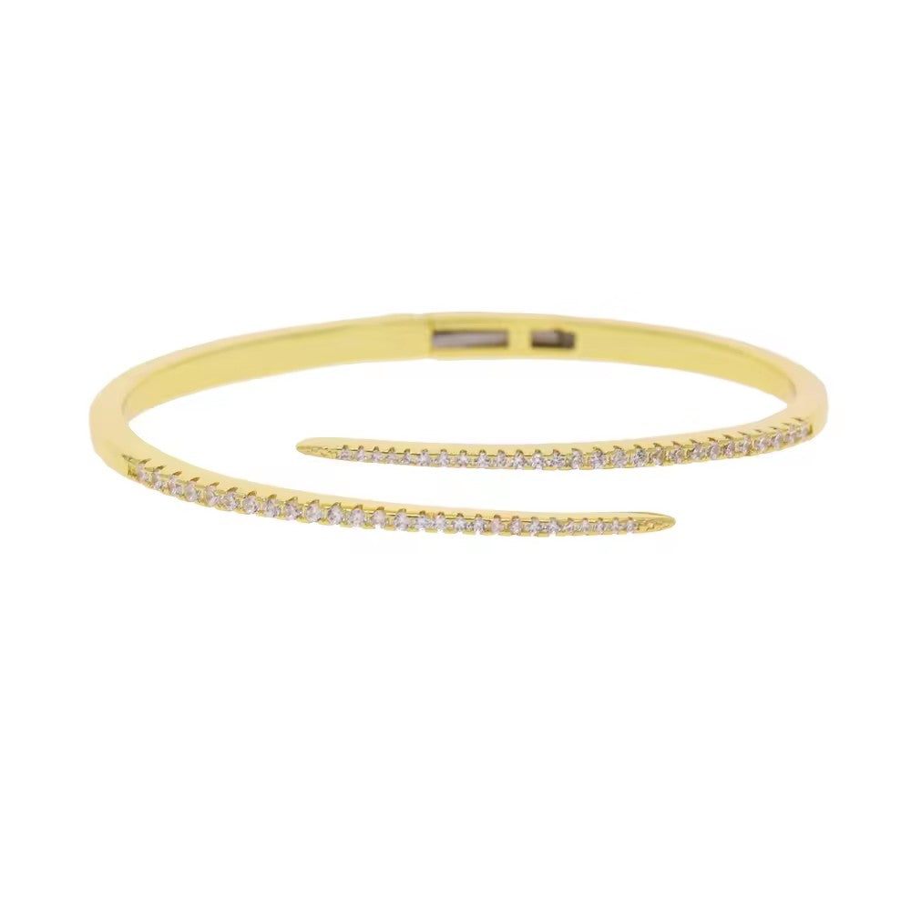 18K Gold Plated Zirconia Bangle Bracelet