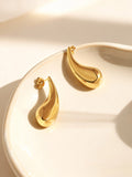 Stainless Steel Smooth Gold Plated Women's Party Jewelry
