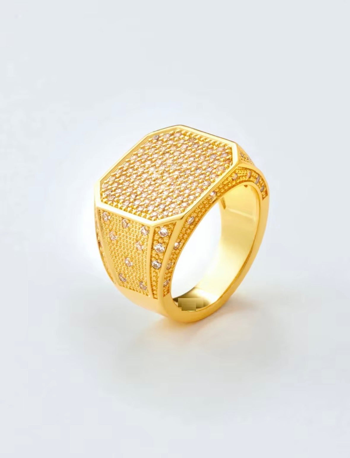 Geometric Square Shaped Micro Paved 5A Cubic Zirconia Classic Simple Small Pinky Finger Ring