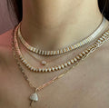 Rectangle High Polish Diamond CZ Necklace Micro Pave 5A CZ Bling Fashion Jewelry