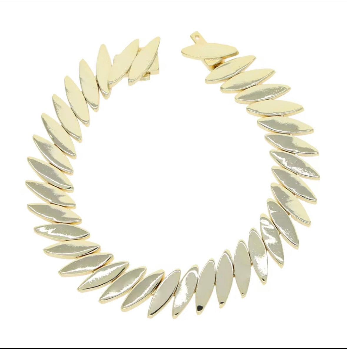 18K Gold Plated Cool Punk Styles High Polished Horse Eye Bracelet  Fashion Jewelry