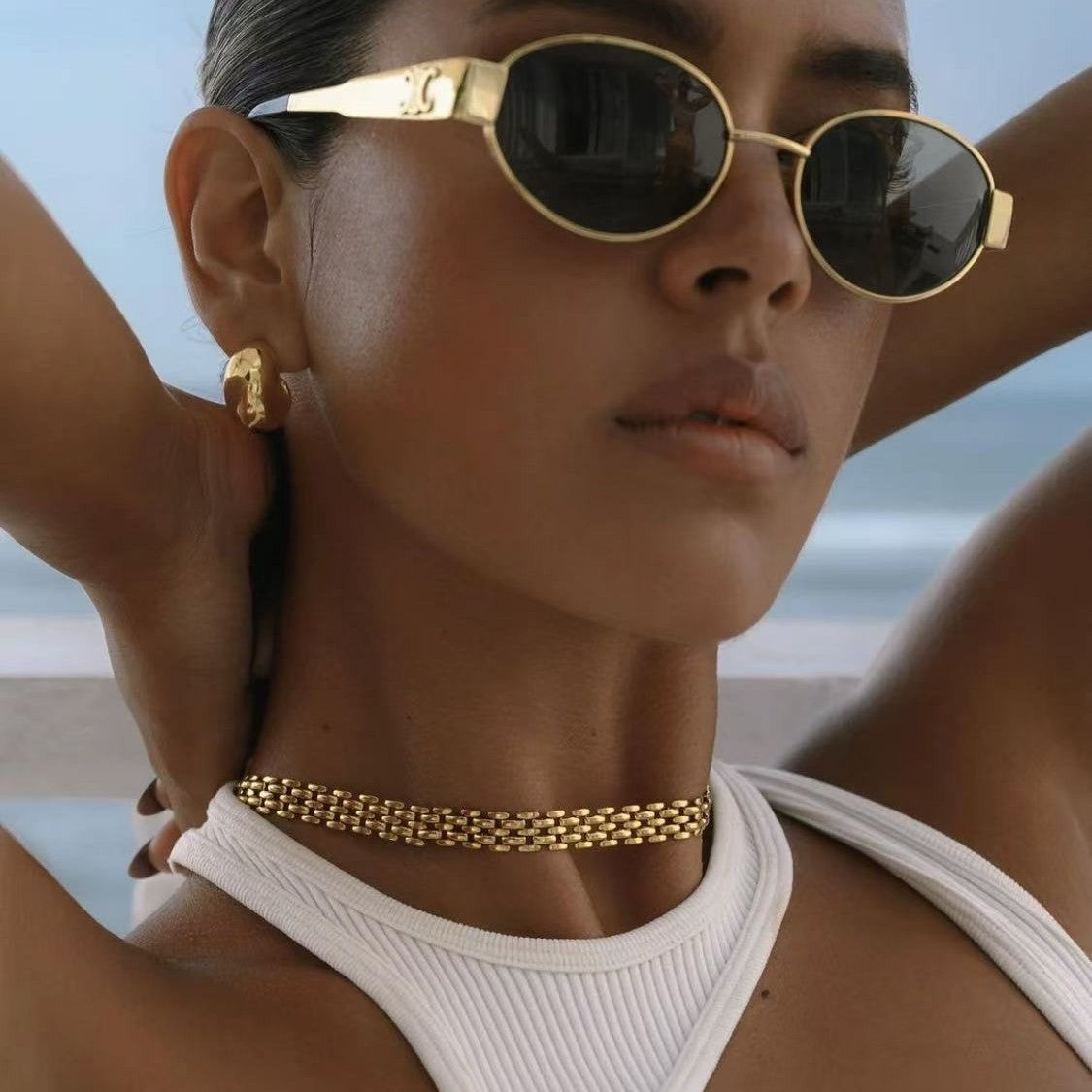 18K Gold Plated and  Stainless Steel Necklace